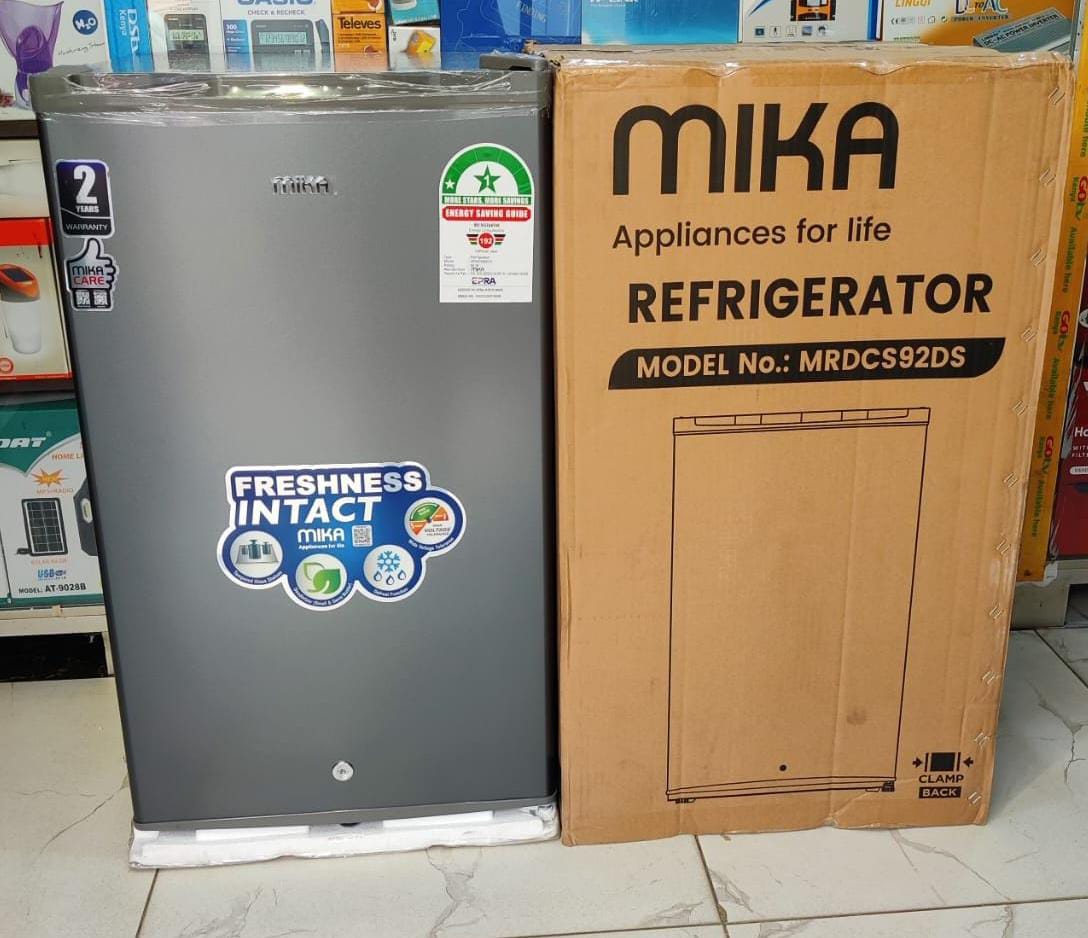 Mika 92L Single Door Refrigerator – Compact, Energy-Saving, Reliable Cooling, Upgrade your space today with Mika’s sleek and durable fridge, freshness and convenience at your fingertips!