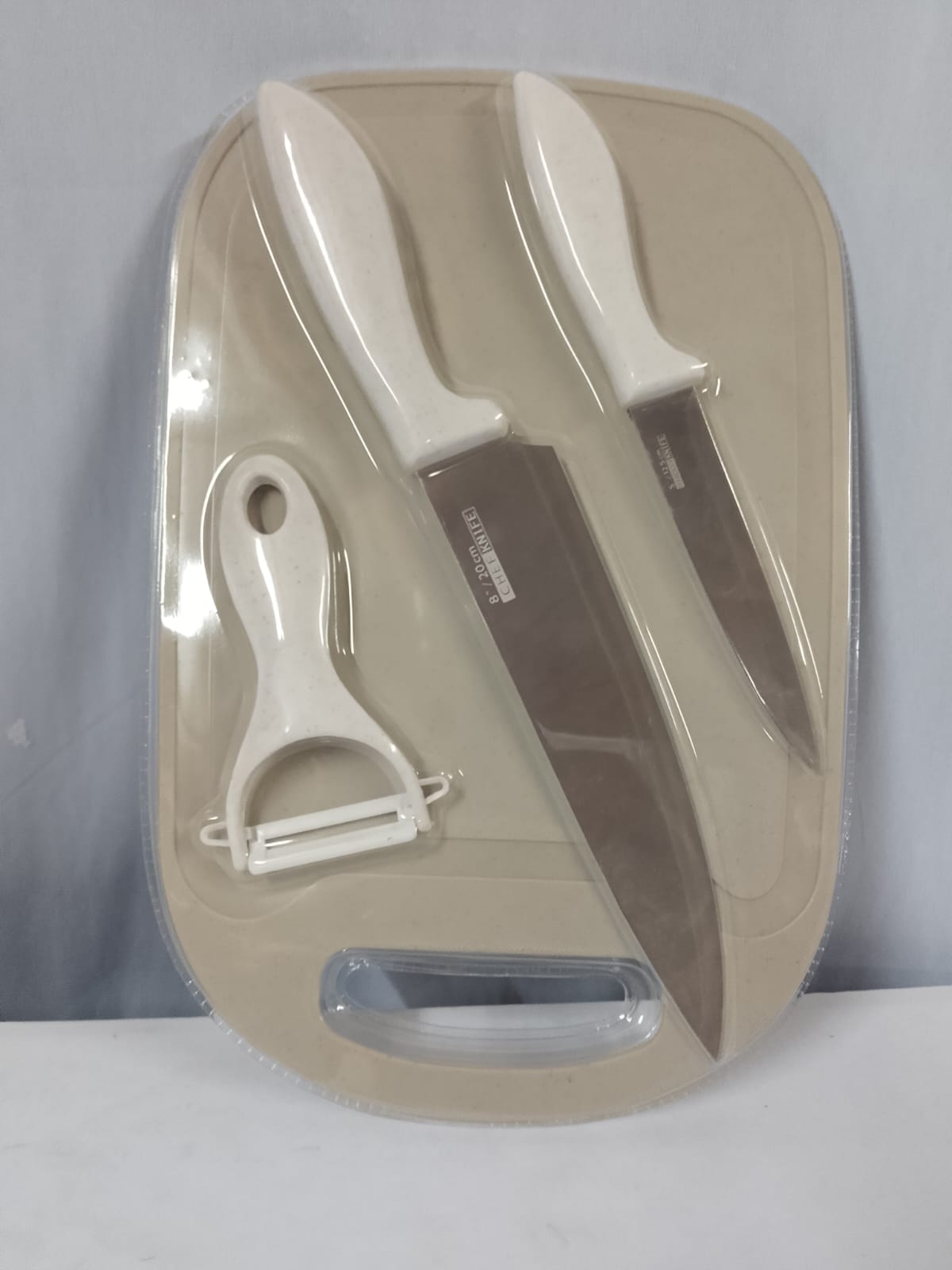 3-in-1 Chopping Set – 2 Knives & 1 Potato Peeler, Complete 3-in-1 set for versatile kitchen prep, Includes 2 high-quality knives for chopping and slicing, Comes with 1 durable potato peeler.