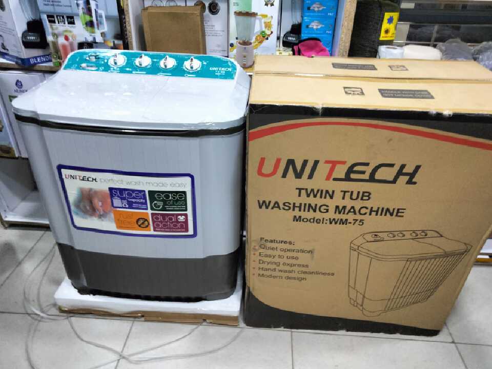 Unitec 7.5KG Twin Tub Semi-Automatic Washing Machine Wash & Spin Dry