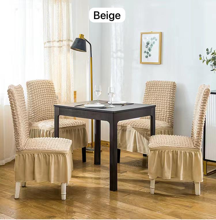 6 PCS SET OF DINING SEAT COVERS - They provide an elegant decor for your home with a slip cover, which is cotton, tailored and ultra soft.