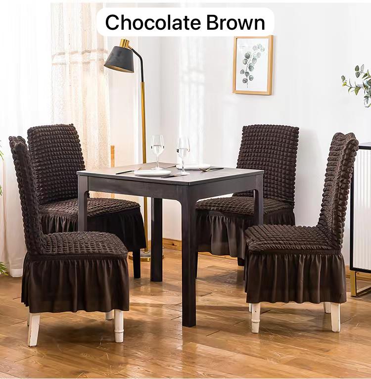 6 PCS SET OF DINING SEAT COVERS - They provide an elegant decor for your home with a slip cover, which is cotton, tailored and ultra soft.