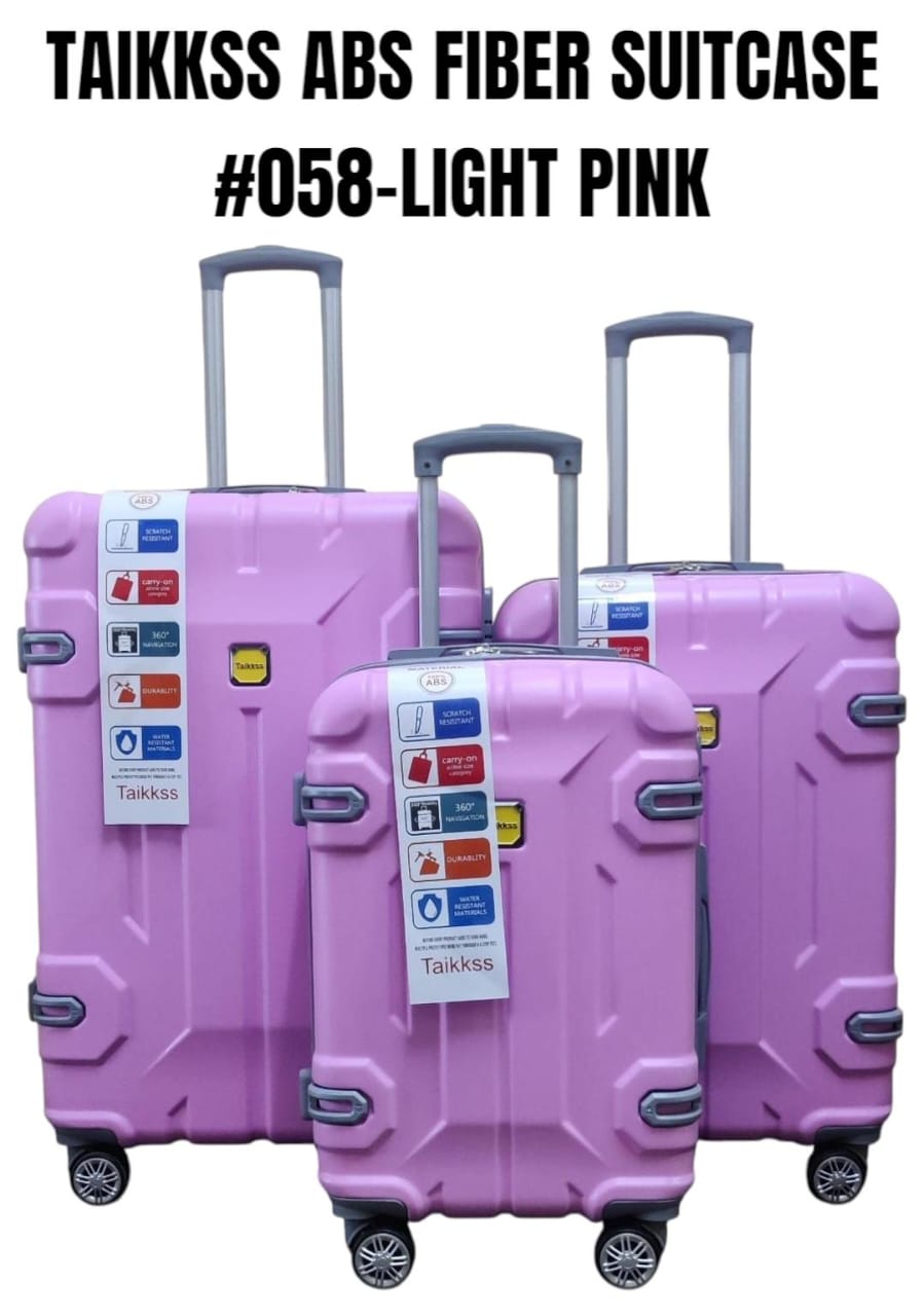 3 IN 1 TAIKKSS ABS FIBER SUITCASES 058-12 (SIZE 29)- Made of durable PVC material, Lightweight and easy to transport, Large suitcase, medium suitcase, and small carry-on suitcase