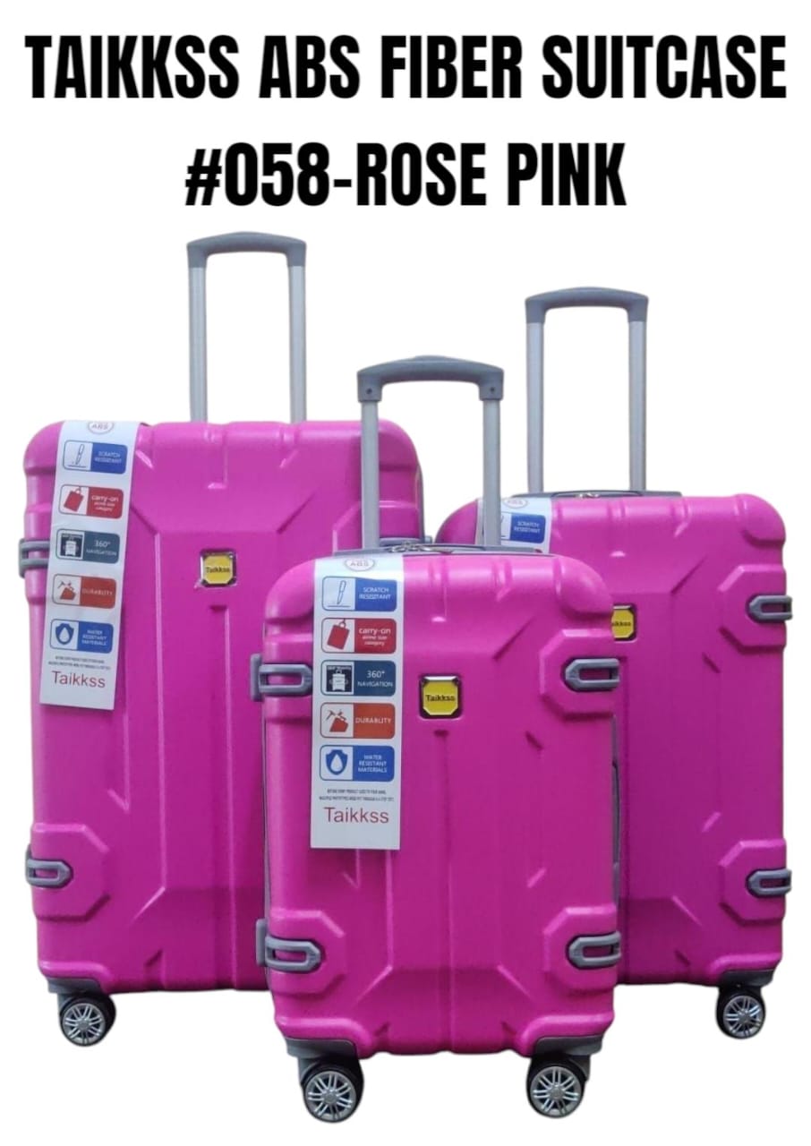 3 IN 1 TAIKKSS ABS FIBER SUITCASES 058-12 (SIZE 30) - Made of durable PVC material, Lightweight and easy to transport, Large suitcase, medium suitcase, and small carry-on suitcase