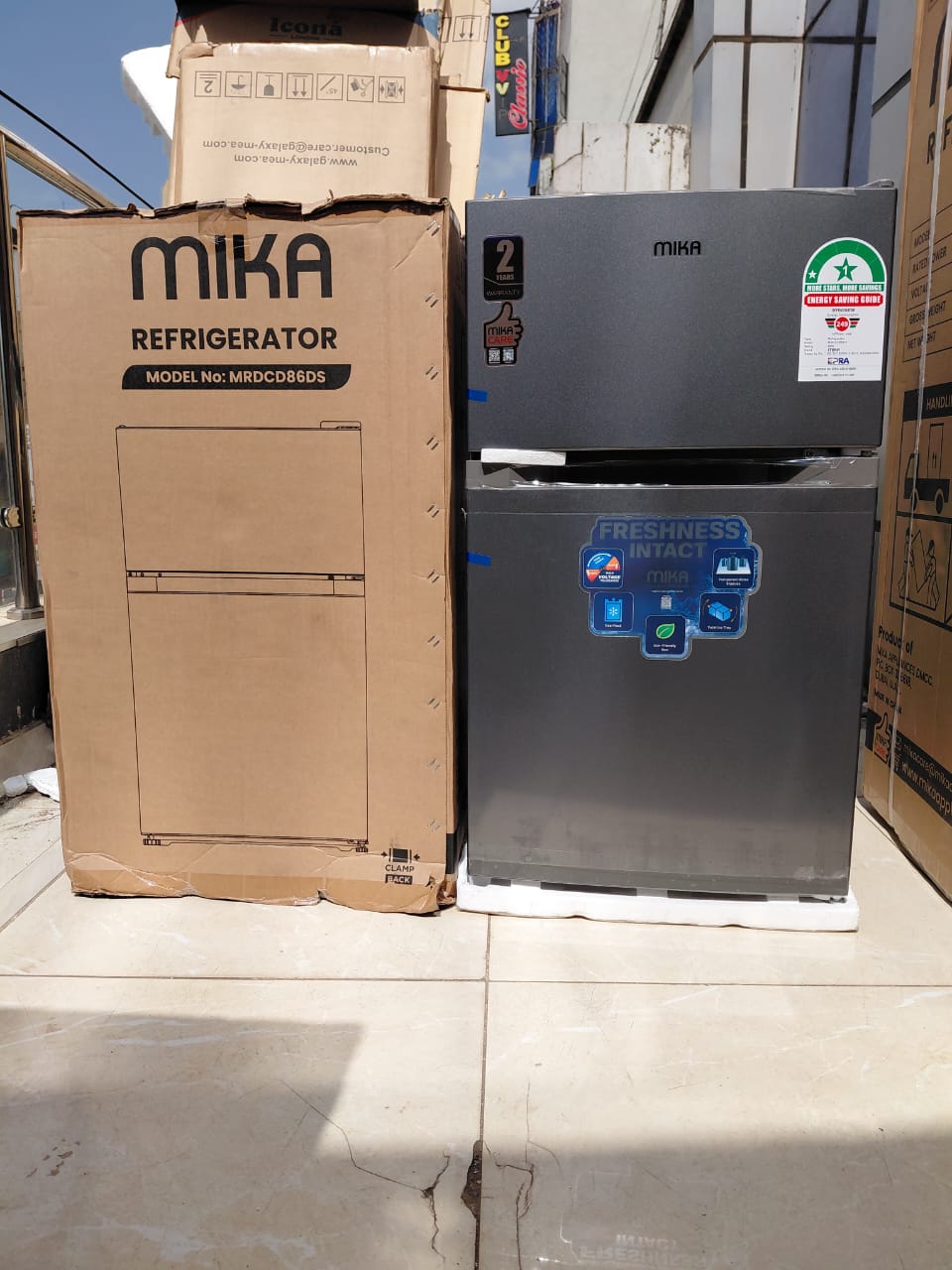 MIKA 86 Litres Single Door Refrigerator – Direct Cool, Energy Saving Compact Fridge (Silver/Dark Finish)