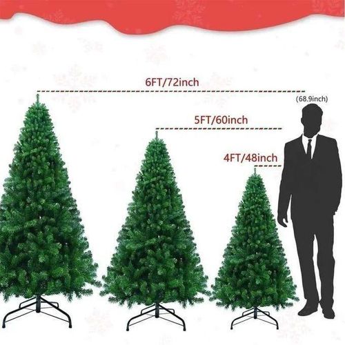 Artificial Cypress Shape Christmas Tree ( 3Ft - 10 Ft ) - Realistic cypress-style foliage for a natural look, Sturdy metal frame for stability, Easy to assemble and store, Ideal for home, office etc