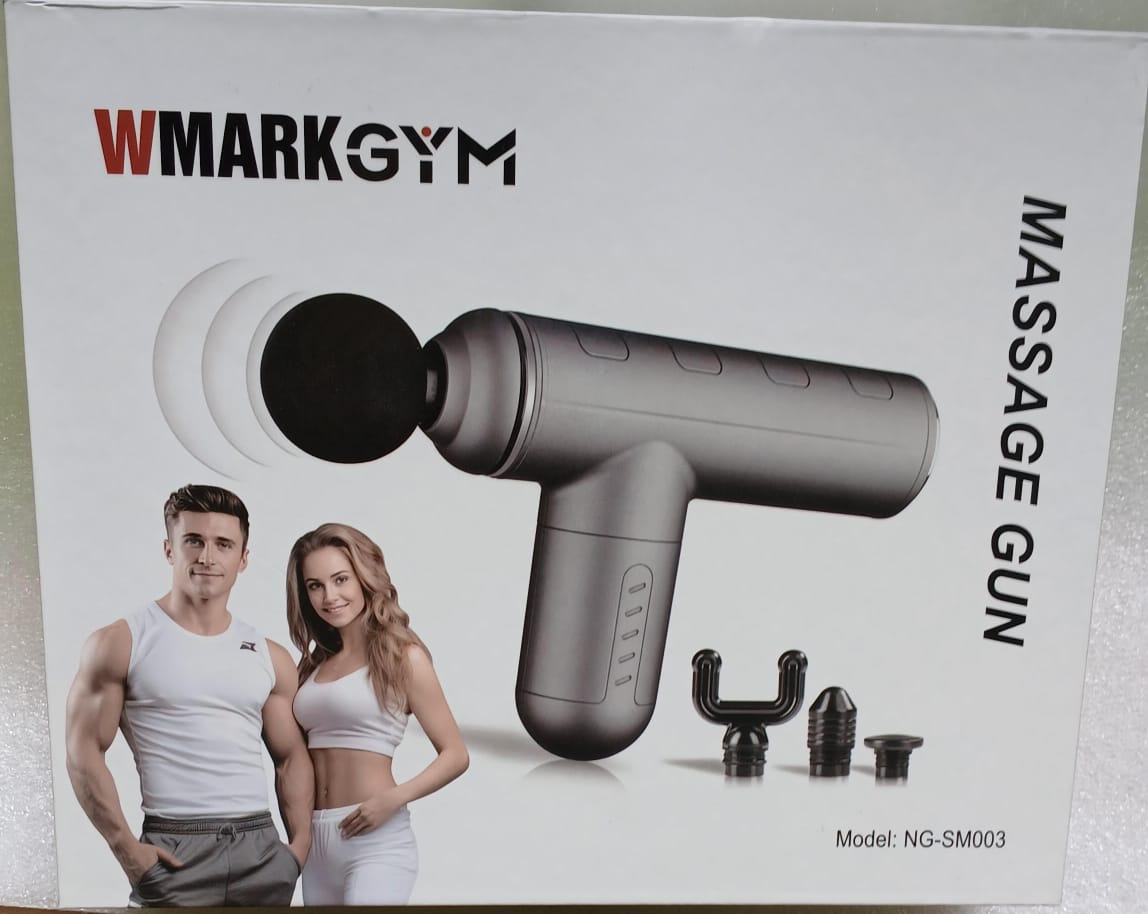 WMARK GYM MASSAGE GUN (NG-SM003) - 6 Adjustable Speeds , 4 Detachable Heads, Long Battery Life, Low noise design , Portable