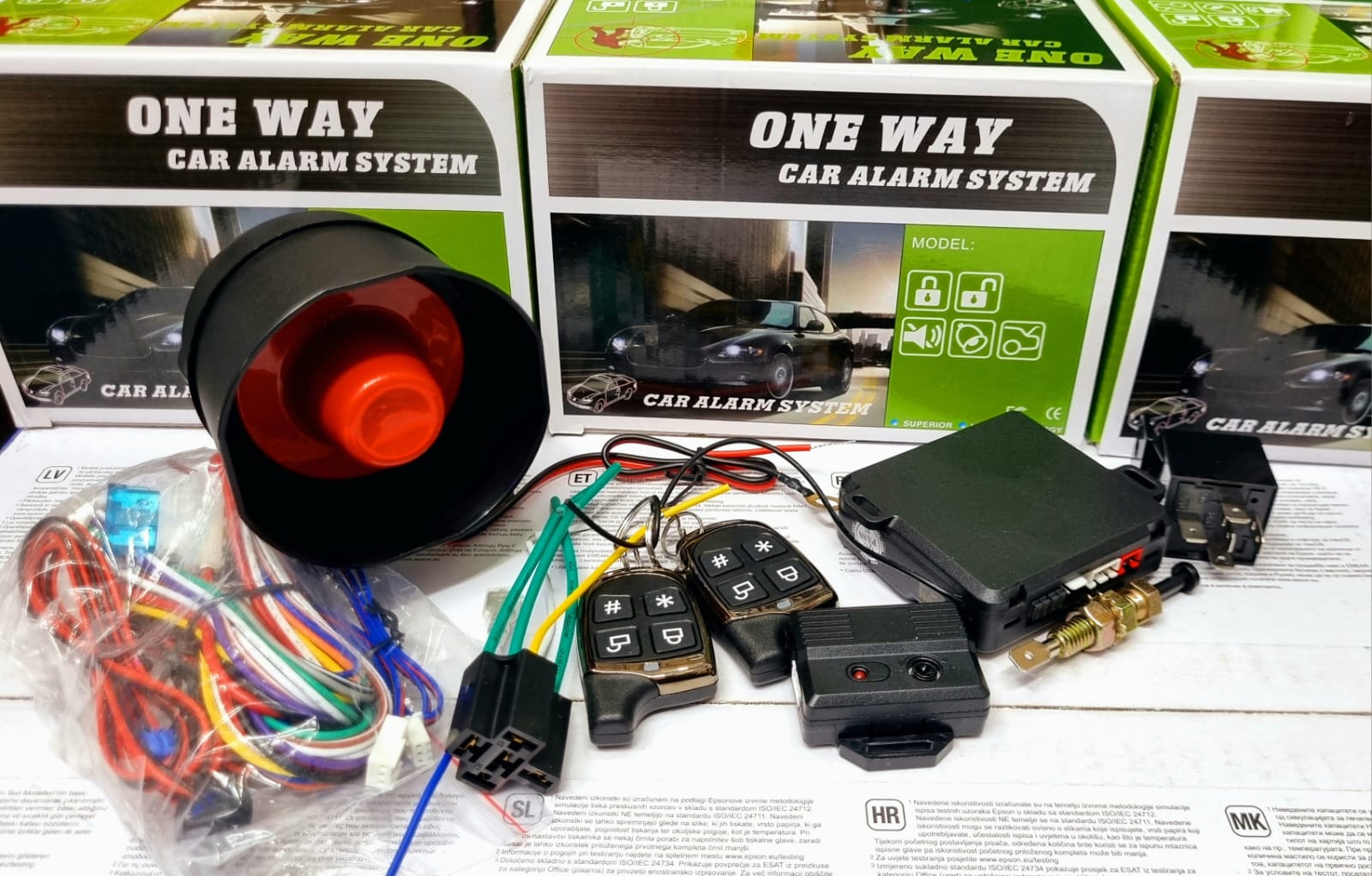 ONE WAY CAR ALARM SYSTEM - Universal Car Vehicle Security System Burglar Alarm , Multi-level security arming & high reliability and quality