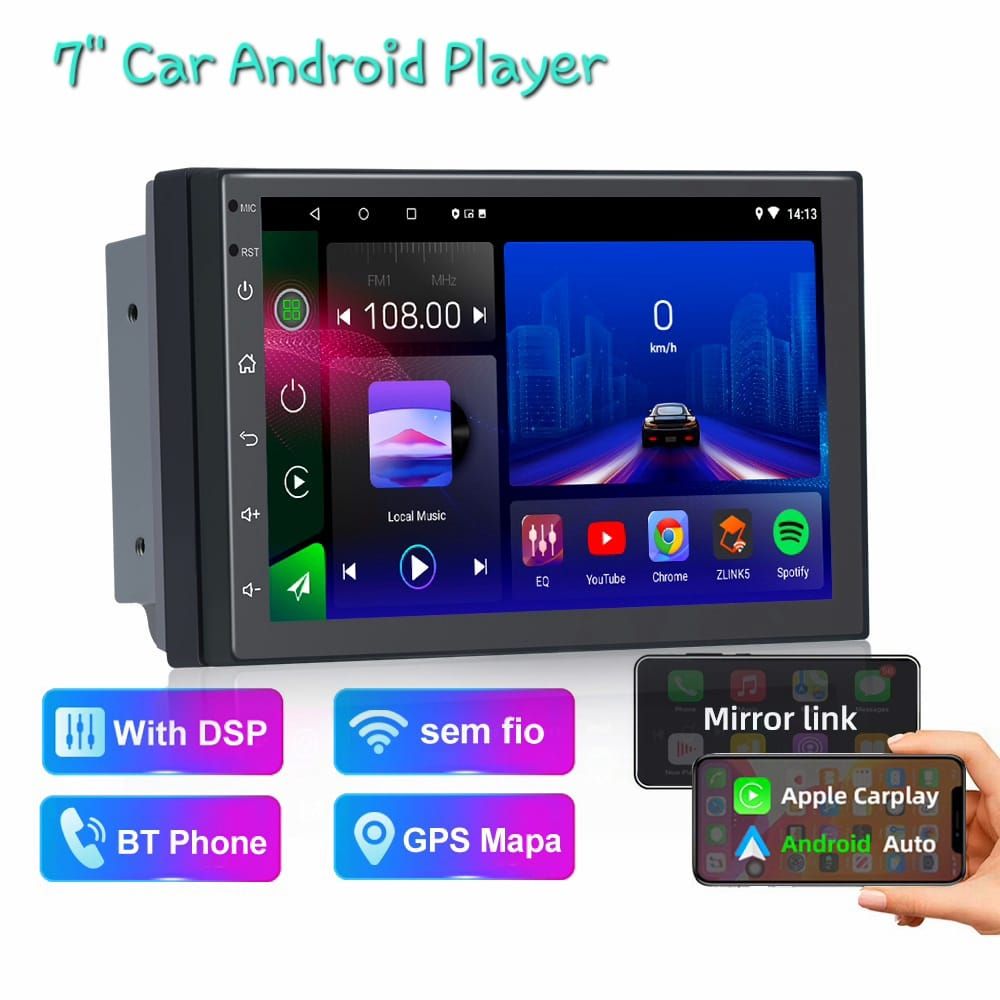 7 INCH CAR ANDROID PLAYER - Android Universal Car Radio GPS Navigation Bluetooth full touch screen.