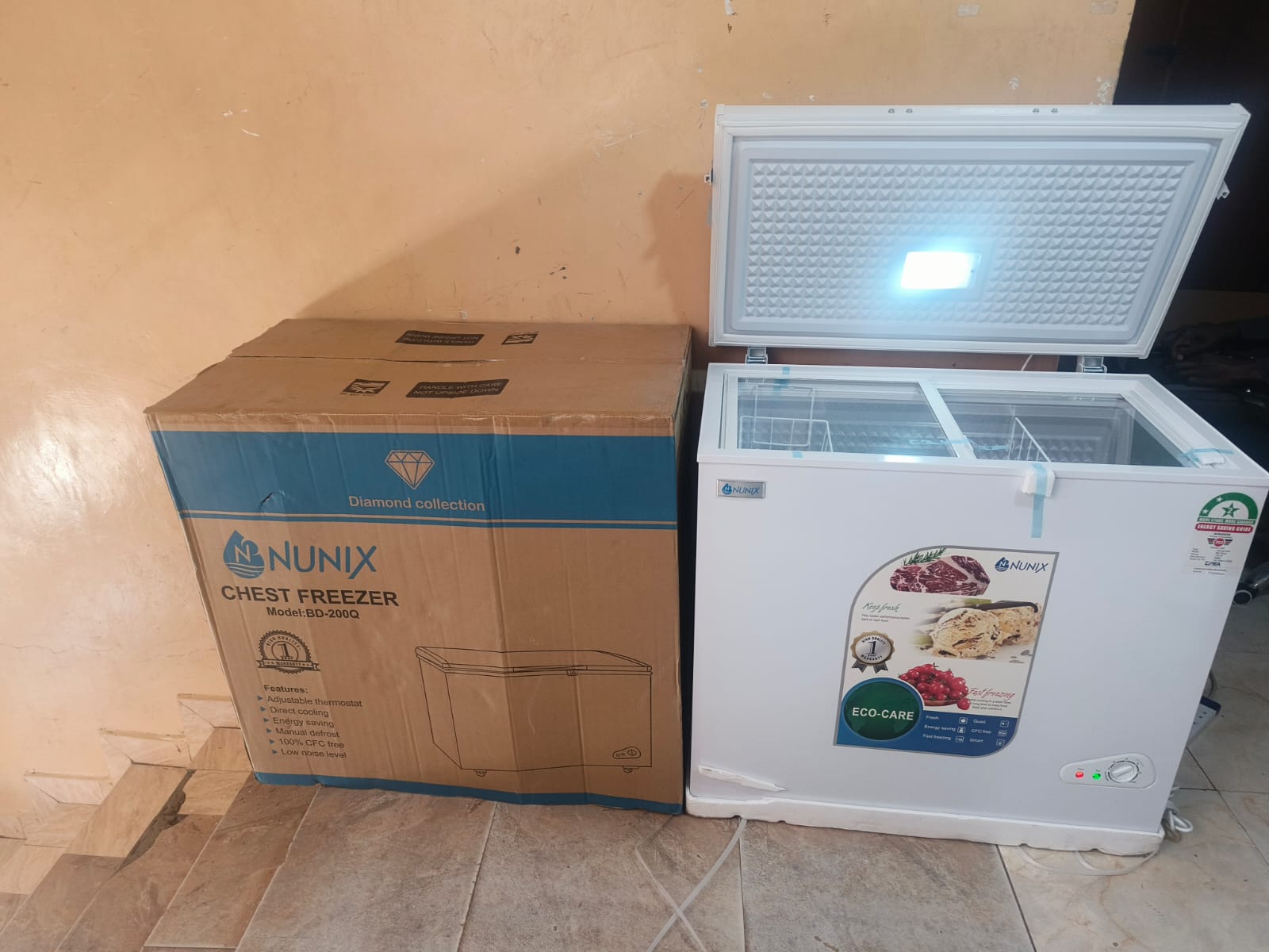 NUNIX 200 L DEEP CHEST FREEZER - Large Capacity Chest Freezer with Ecocare and Energy Saving Technologies