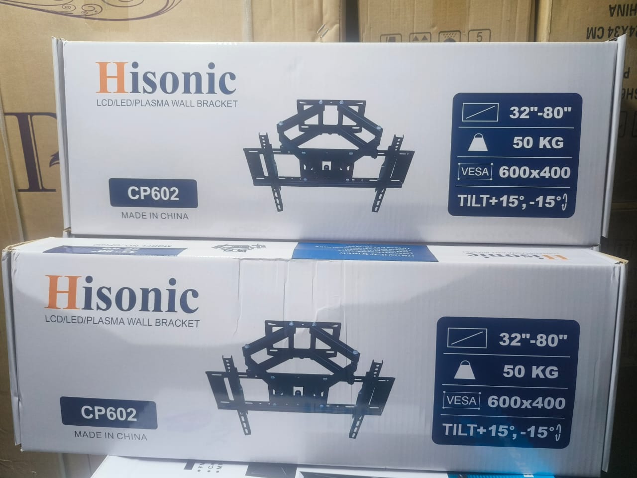 HISONIC 32-80 Heavy Duty Double Arm Swivel Tilting Fixed Wall Mount Tv Wall Bracket