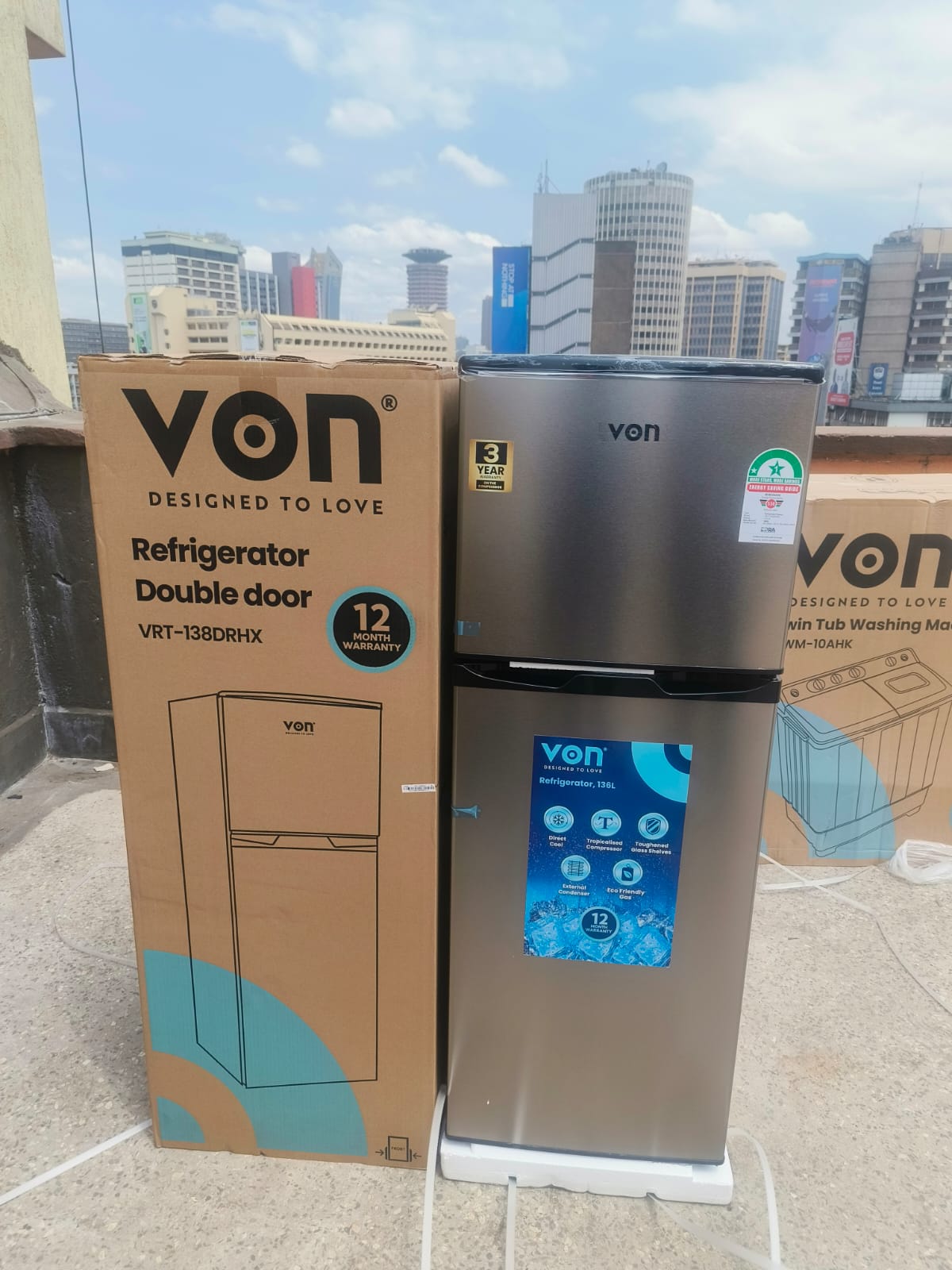 VON (VRT-138DRHX) 136 L Double Door Refrigerator