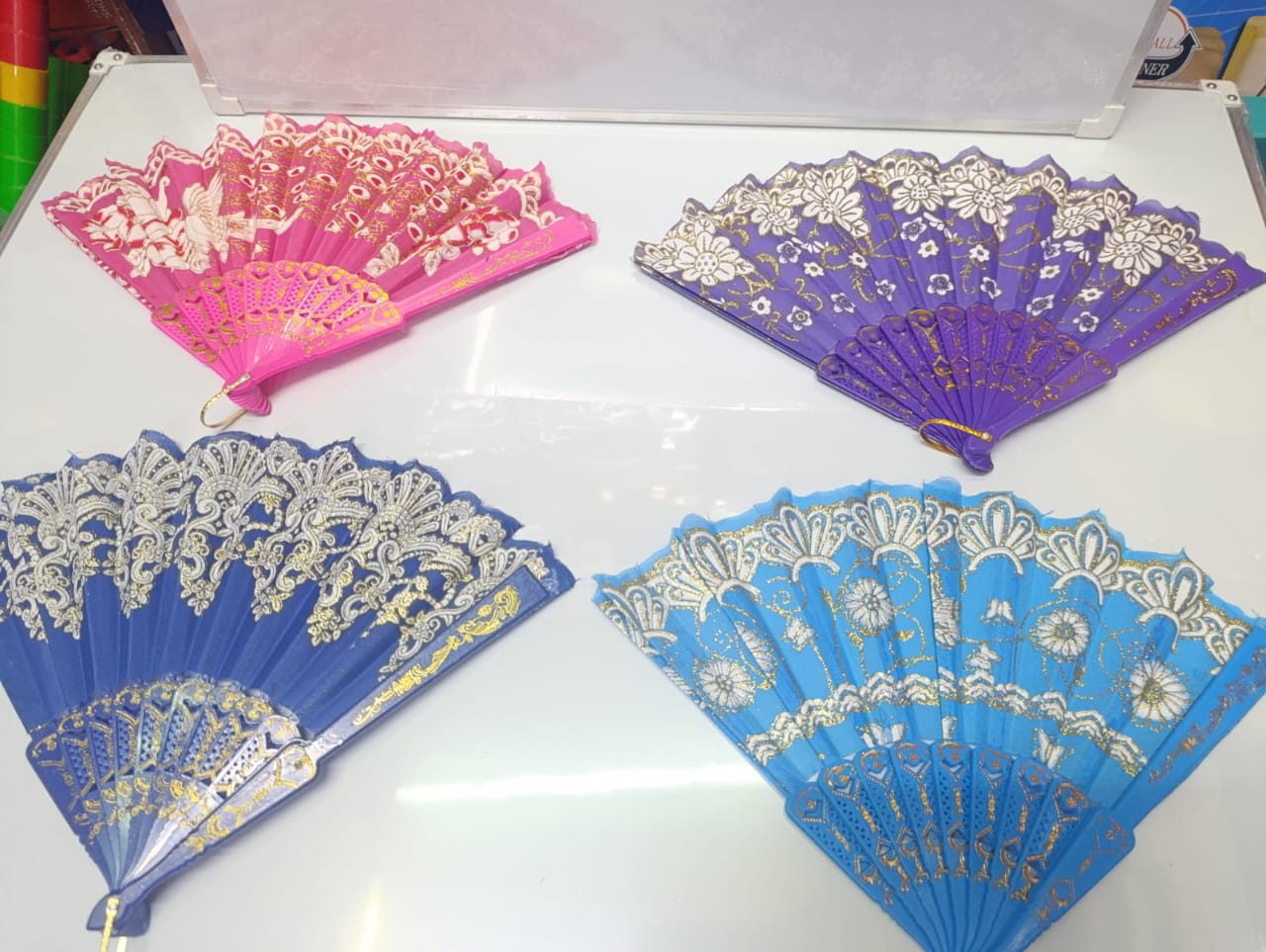Plastic Fabric Hand Foldable Fan for Ladies and Men - Fan, Hand Fan, Foldable Fan, Plastic Fabric Hand Fan, Unilove Hand Fan.
