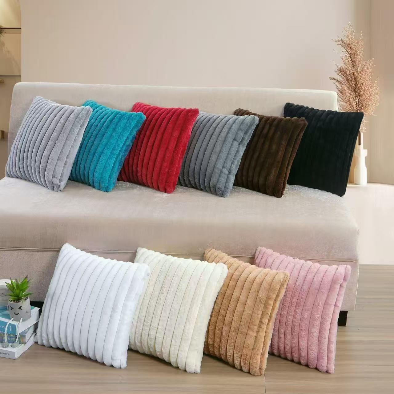 6 Pcs Velvet Throw Pillow Cases – Soft, High-Quality & Colorful (40×40cm), Available in a variety of vibrant colors, Smooth, luxurious texture for comfort and style, Easy to insert and remove pillow.