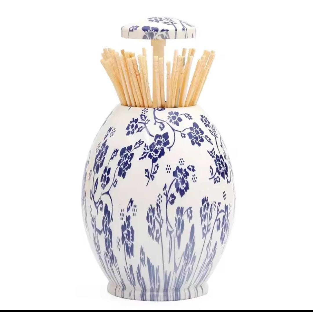 Egg-shaped toothpick dispenser -  Stylish and eye-catching, Easy-to-use dispenser, releases one toothpick at a time.