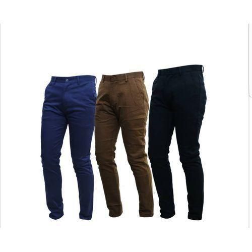 Fashion 3 Pcs Soft Khaki Men's Trouser Slim Fit- Royal Blue Chocolate Black- Men Casual Chino Khakis Pants Business Wear,Flat Front Twill Cotton Slacks Slim Fit Pants,For Outdoor Business Wear Weekend