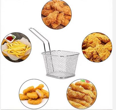 Stainless Steel French Fries Chips Fry Basket - This decorative wire basket looks just like a miniature fryer basket and is a fun, novel way to serve French fries, onion rings and other fried fare .