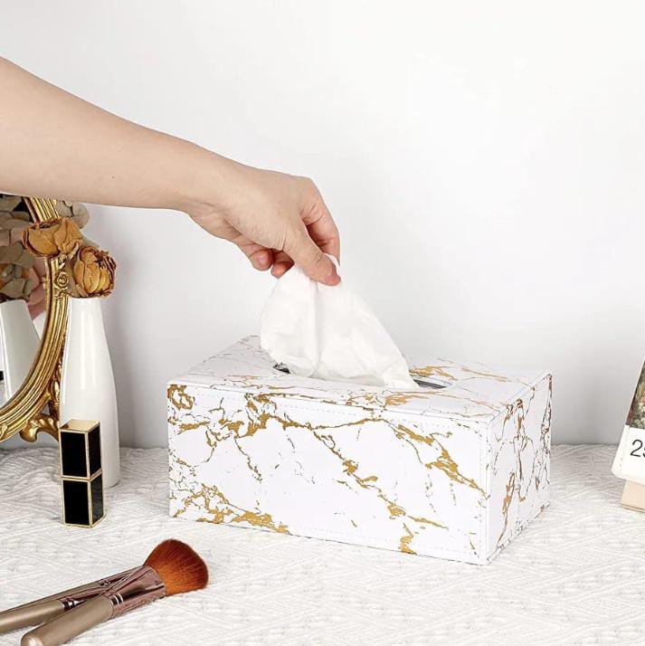 Rectangle Marble Tissue /Napkin / Serviette Holder for Bathroom, Home, Office - A modern and elegant piece to bring your decor to the next level, Use the serviette holder to keep napkins neatly presen