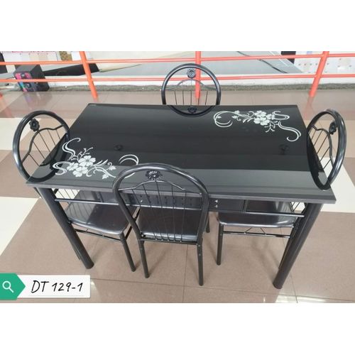 4 Seater Glass Dining Table Set
Tempered Glass Top
Rust-Resistant Steel Frame
High-Quality Leather Chairs
Plush Sponge Cushioning
Modern and Elegant Design
Easy to Clean
Seats Up to Four People
