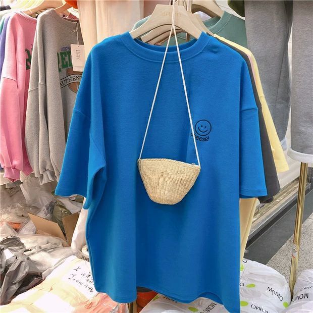 New product selection: Embroidered short sleeved T-shirt for women's Instagram fashion, 2024 summer outfit, new Korean loose plus size student T-shirt, Dongdaemun women's clothing