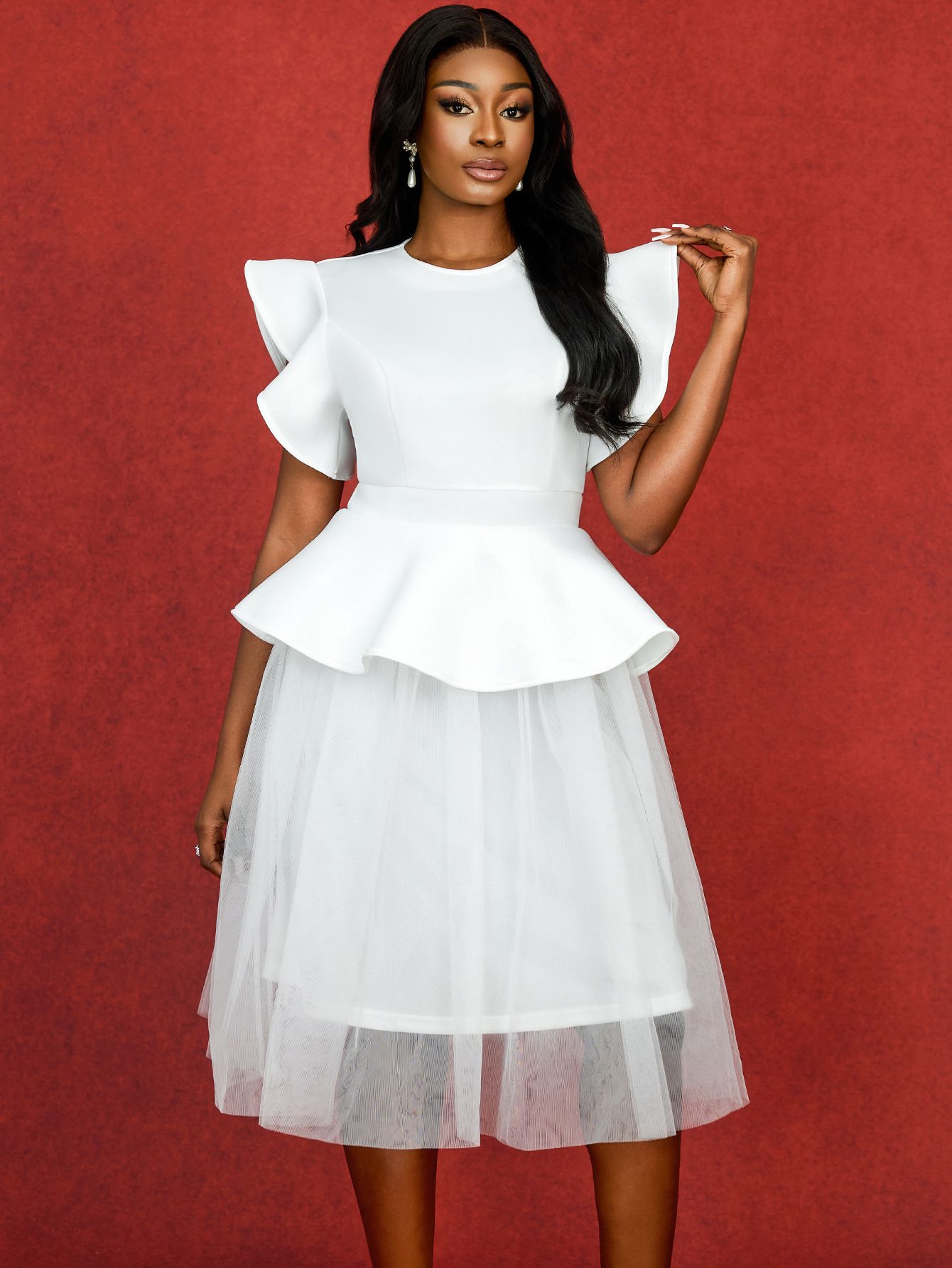 New Product Selection AM041119 Cross border New Mesh Puff Skirt Cake Skirt Party Cocktail Party Wedding Host Dress Dress