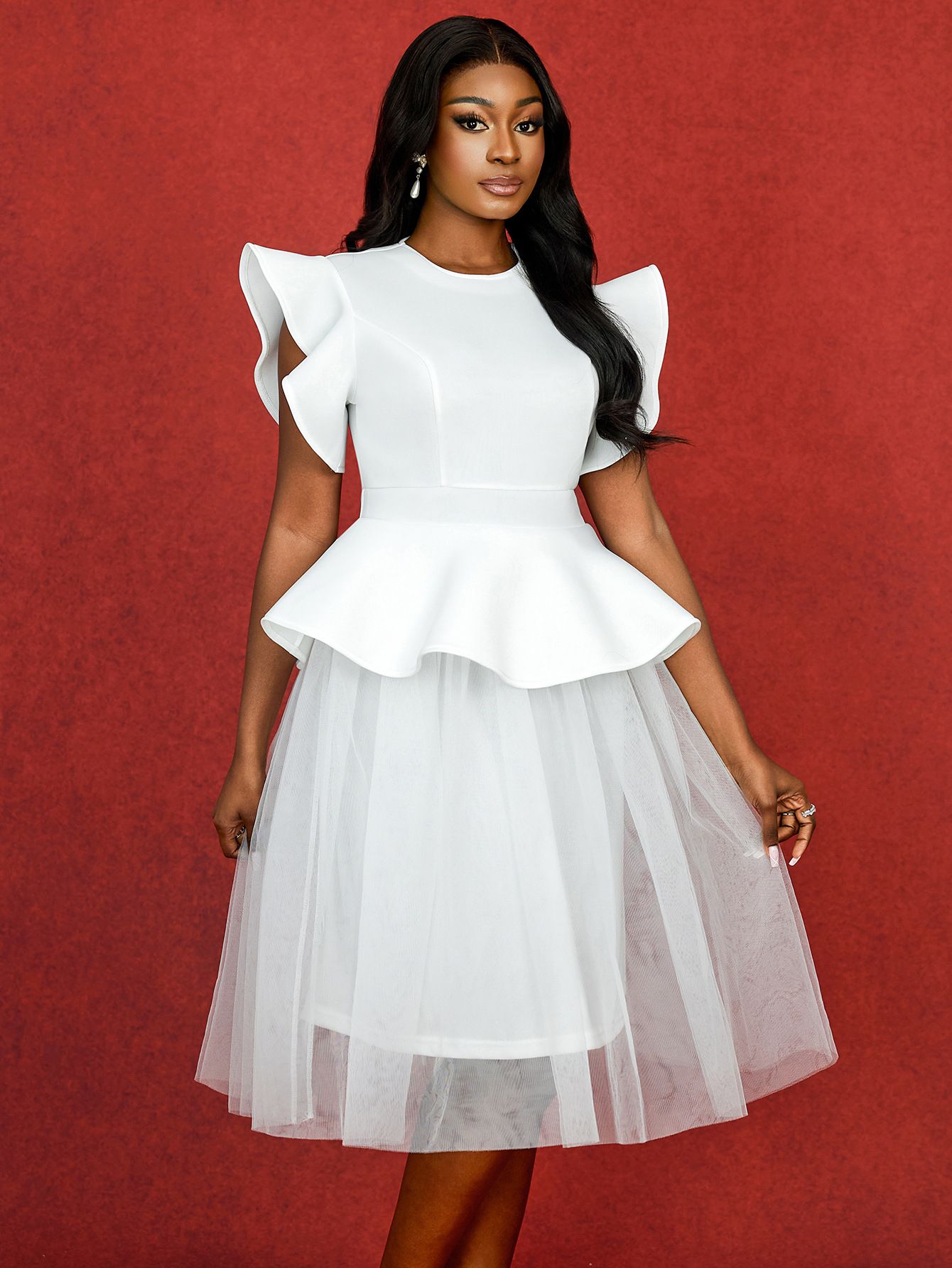 New Product Selection AM041119 Cross border New Mesh Puff Skirt Cake Skirt Party Cocktail Party Wedding Host Dress Dress