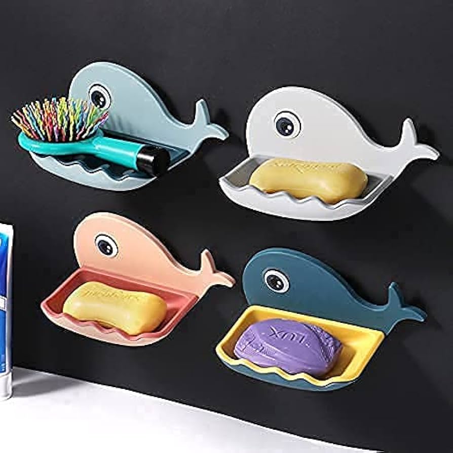 Plastic Soap Holder/Soap Box Beautiful Fish Shape Soap Dish Case Holder Bathroom Accessory