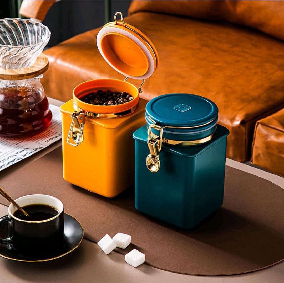 1PC Airtight Coffee Jar Storage with CO2 Valve | Container for Beans, Powder, Sugar, Flour & Nuts