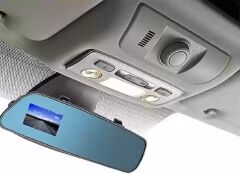 Full HD 1080P Dual Dash Camera | Mirror Car DVR with Rearview & Reverse Front Back Recorder