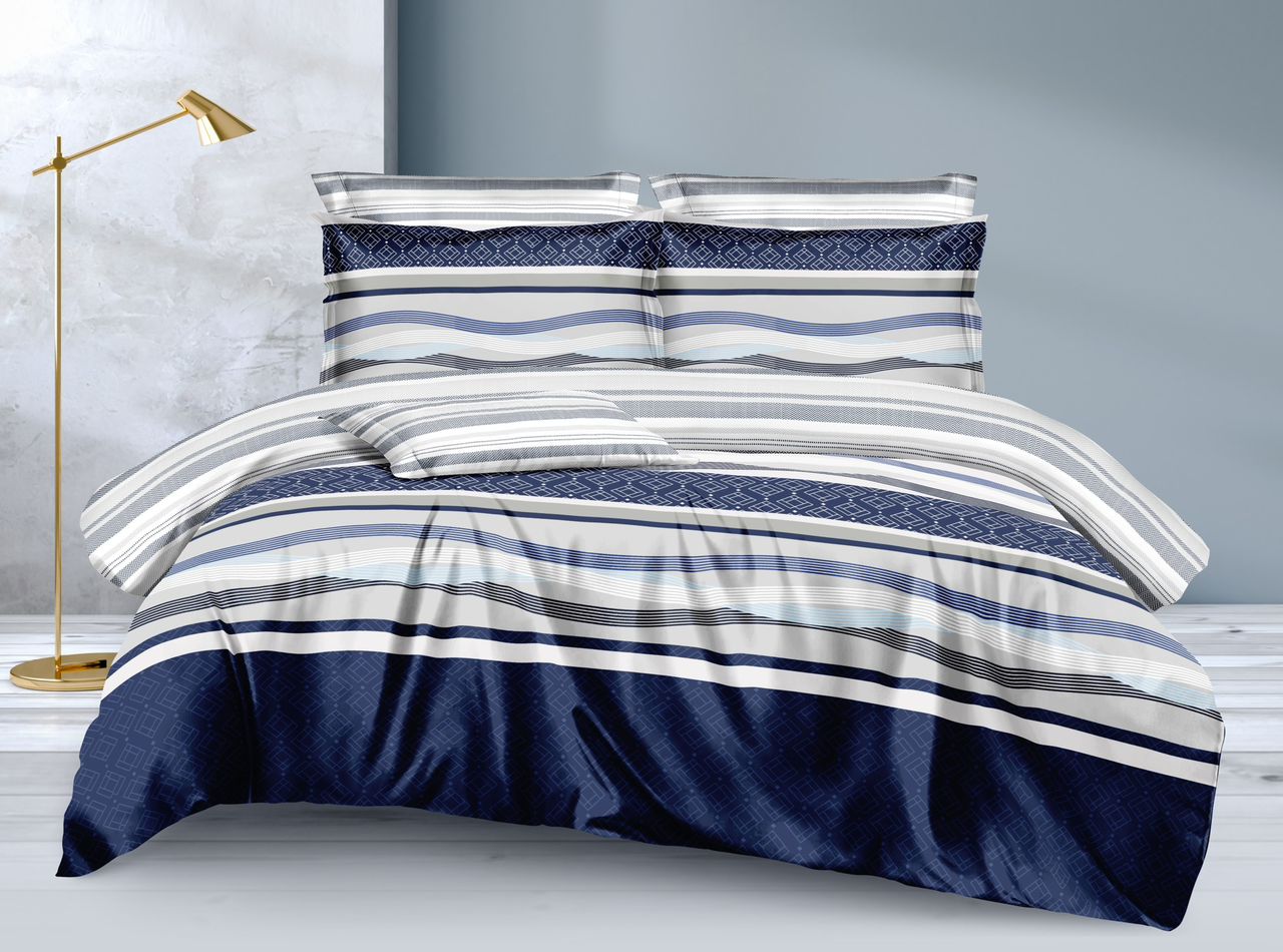 12-Piece Cotton Duvet Set – 6x7 Size with Duvet, Flat & Fitted Sheets, 4 Pillow Cases, Sausage Pillow, 2 Throw Pillows