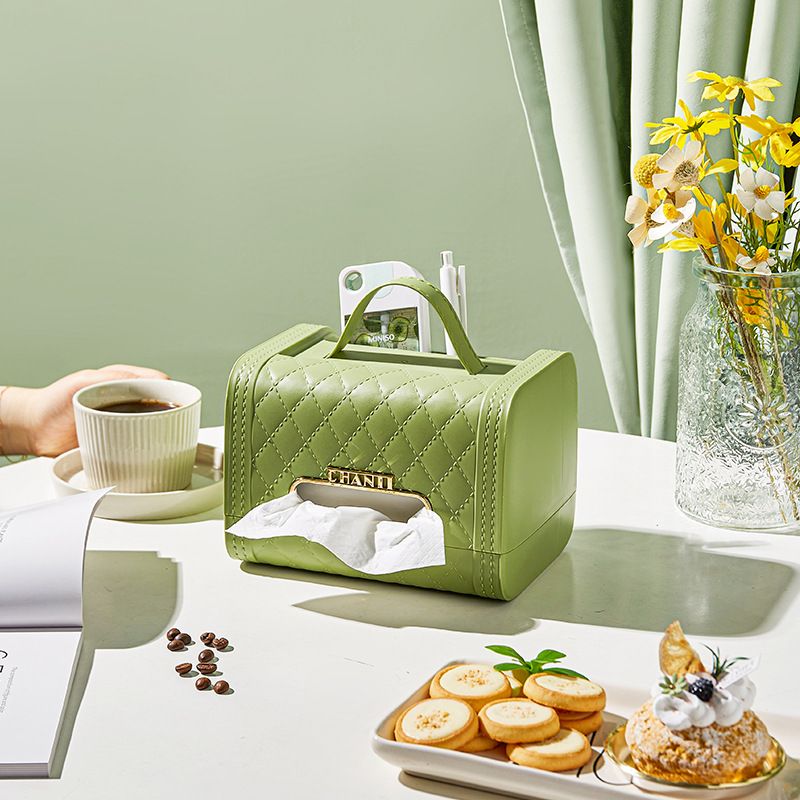 Fashion Desktop Tissue Box Cover Plastic Tissue Box Holder Rectangular Tissue Box Cover Tissue Case for Bathroom Refillable
