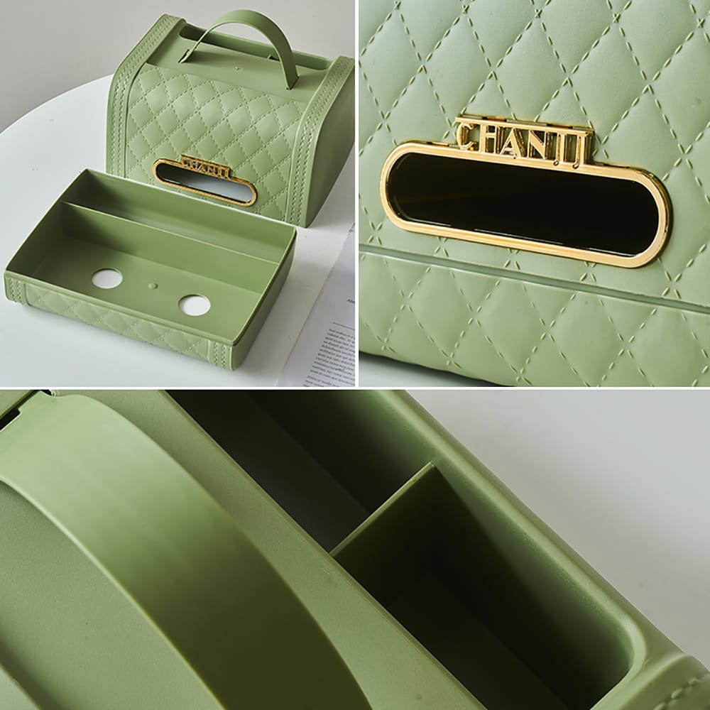 Fashion Desktop Tissue Box Cover Plastic Tissue Box Holder Rectangular Tissue Box Cover Tissue Case for Bathroom Refillable