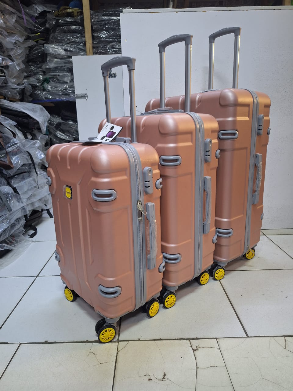 3-in-1 Lightweight Hard Shell Suitcase – 360° Wheels, ABS Fiber, Travel Ready