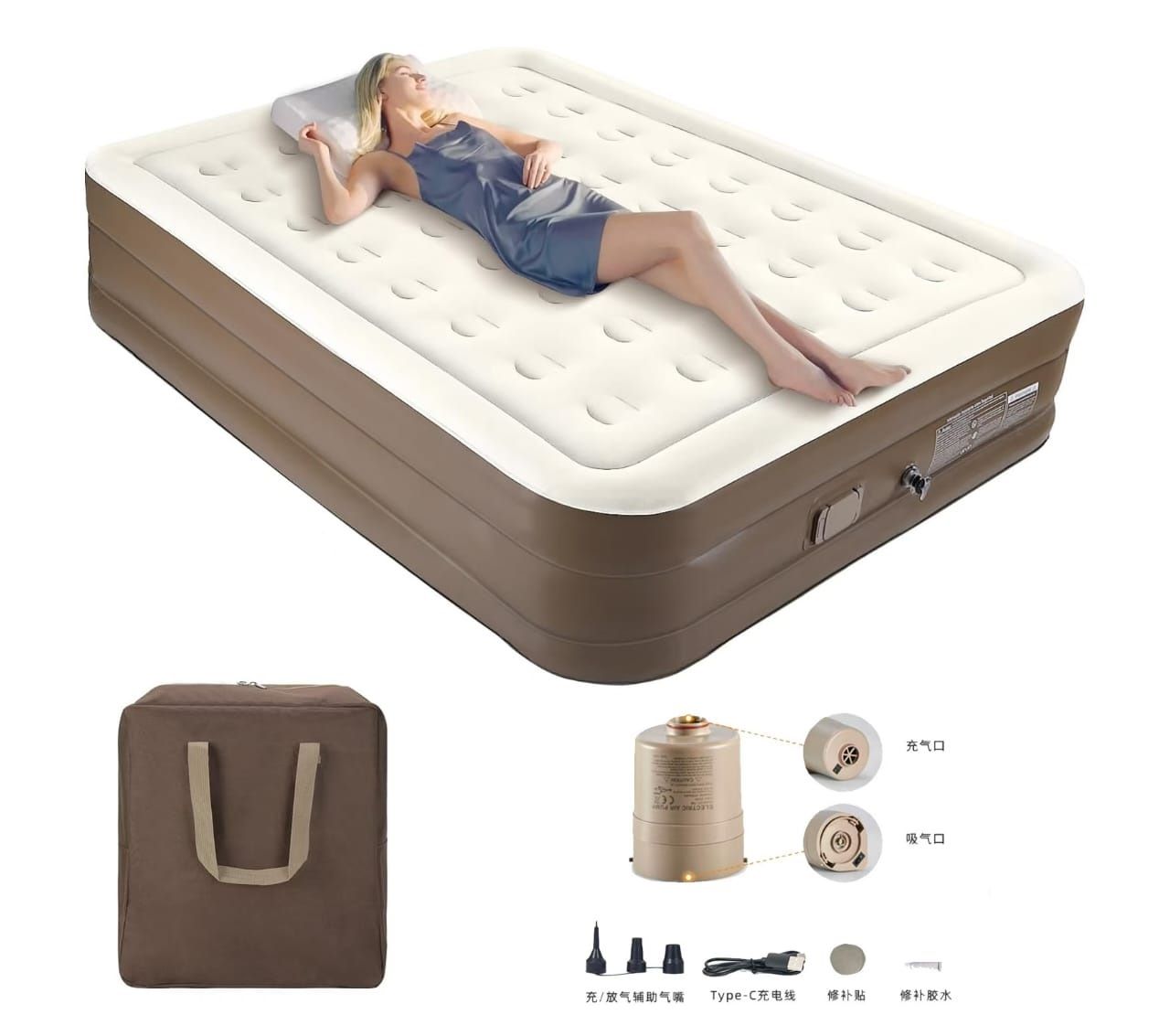 Luxury Comfort Inflatable Mattress King Size 200×150×40cm (6×6) Sleep Anywhere with Ease & Joy