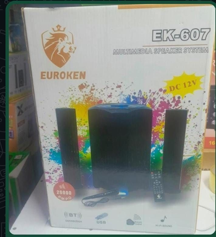 Euroken EK-607 Mtungi 2.1 CH Multimedia Speaker System - 20,000W, Bluetooth, 2 Tall Boy Speakers