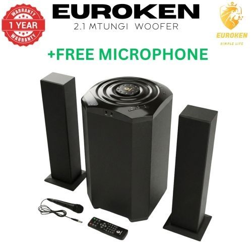 Euroken EK-607 Mtungi 2.1 CH Multimedia Speaker System - 20,000W, Bluetooth, 2 Tall Boy Speakers