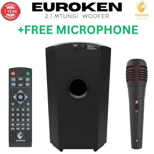Euroken EK-607 Mtungi 2.1 CH Multimedia Speaker System - 20,000W, Bluetooth, 2 Tall Boy Speakers