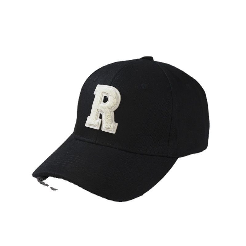 Spring and summer hot hat for women, letter labeled hardtop baseball cap, Korean version versatile casual couple duckbill cap, sun protection, simple and atmospheric, fashionable and versatile