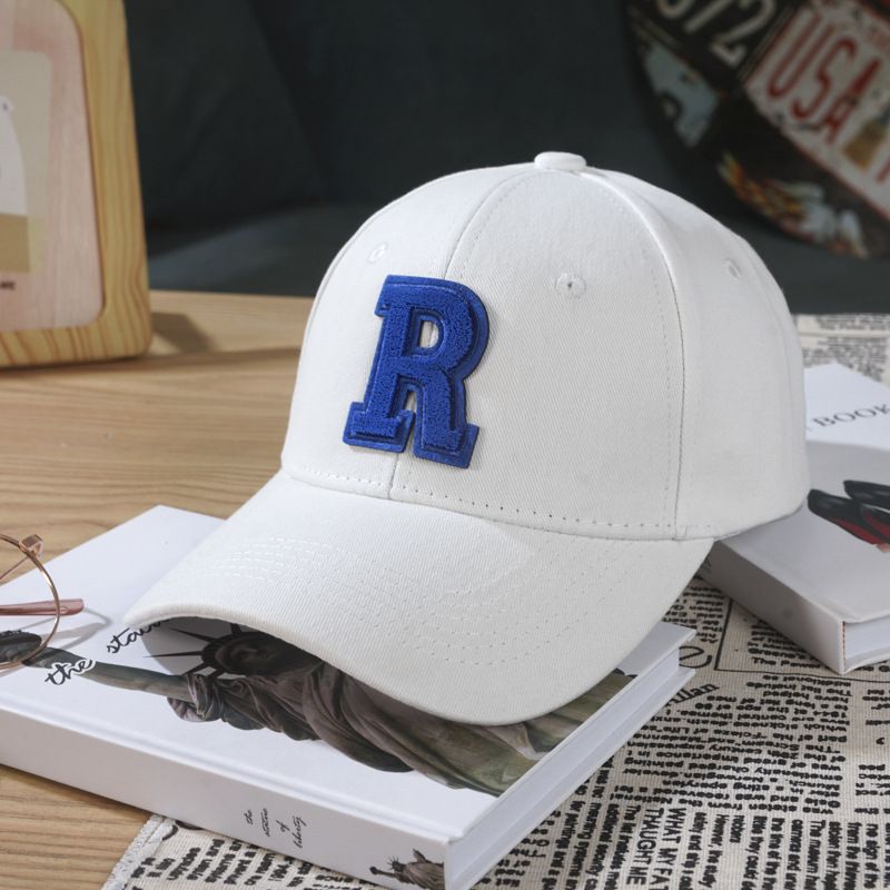 Spring and summer hot hat for women, letter labeled hardtop baseball cap, Korean version versatile casual couple duckbill cap, sun protection, simple and atmospheric, fashionable and versatile