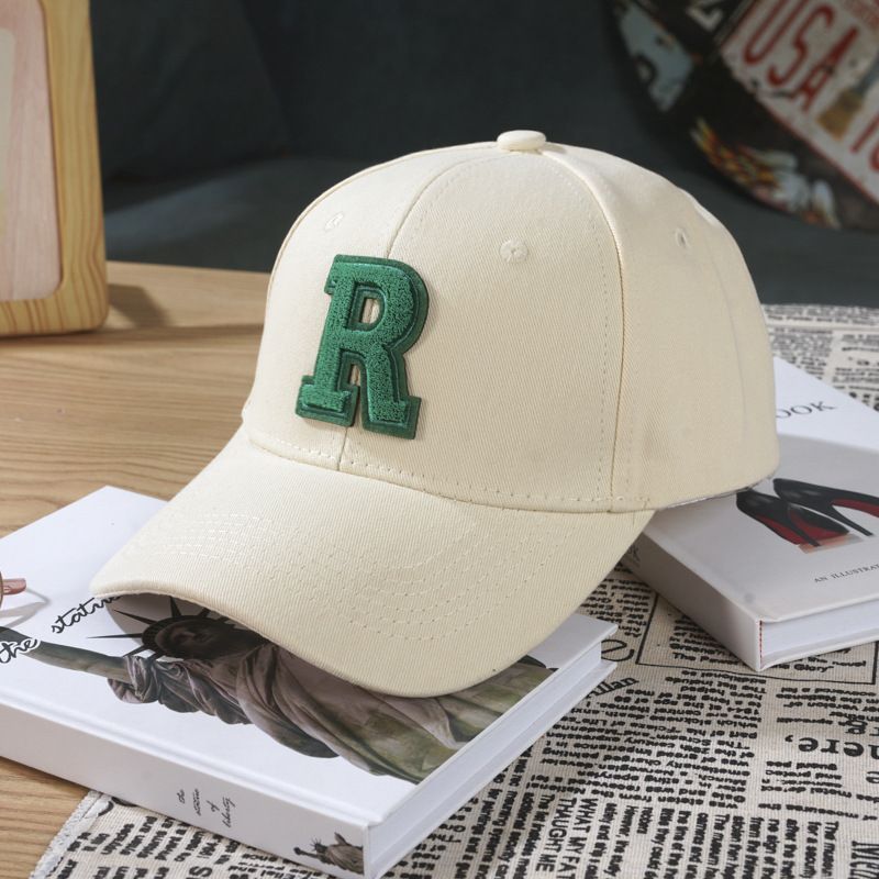 Spring and summer hot hat for women, letter labeled hardtop baseball cap, Korean version versatile casual couple duckbill cap, sun protection, simple and atmospheric, fashionable and versatile