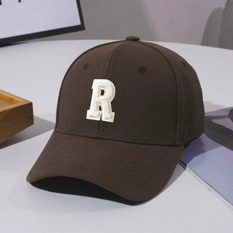 Spring and summer hot hat for women, letter labeled hardtop baseball cap, Korean version versatile casual couple duckbill cap, sun protection, simple and atmospheric, fashionable and versatile