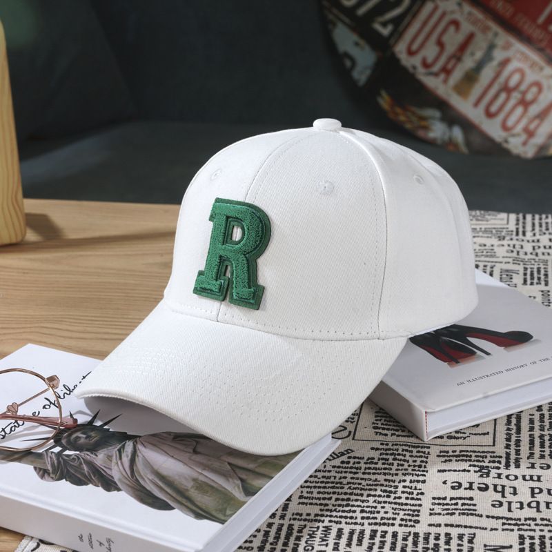 Spring and summer hot hat for women, letter labeled hardtop baseball cap, Korean version versatile casual couple duckbill cap, sun protection, simple and atmospheric, fashionable and versatile