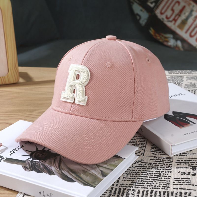 Spring and summer hot hat for women, letter labeled hardtop baseball cap, Korean version versatile casual couple duckbill cap, sun protection, simple and atmospheric, fashionable and versatile