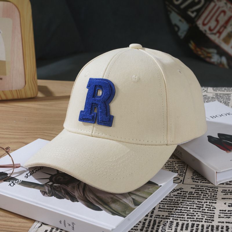 Spring and summer hot hat for women, letter labeled hardtop baseball cap, Korean version versatile casual couple duckbill cap, sun protection, simple and atmospheric, fashionable and versatile