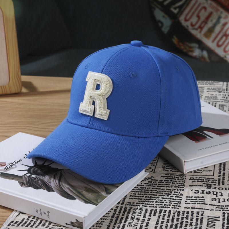 Spring and summer hot hat for women, letter labeled hardtop baseball cap, Korean version versatile casual couple duckbill cap, sun protection, simple and atmospheric, fashionable and versatile