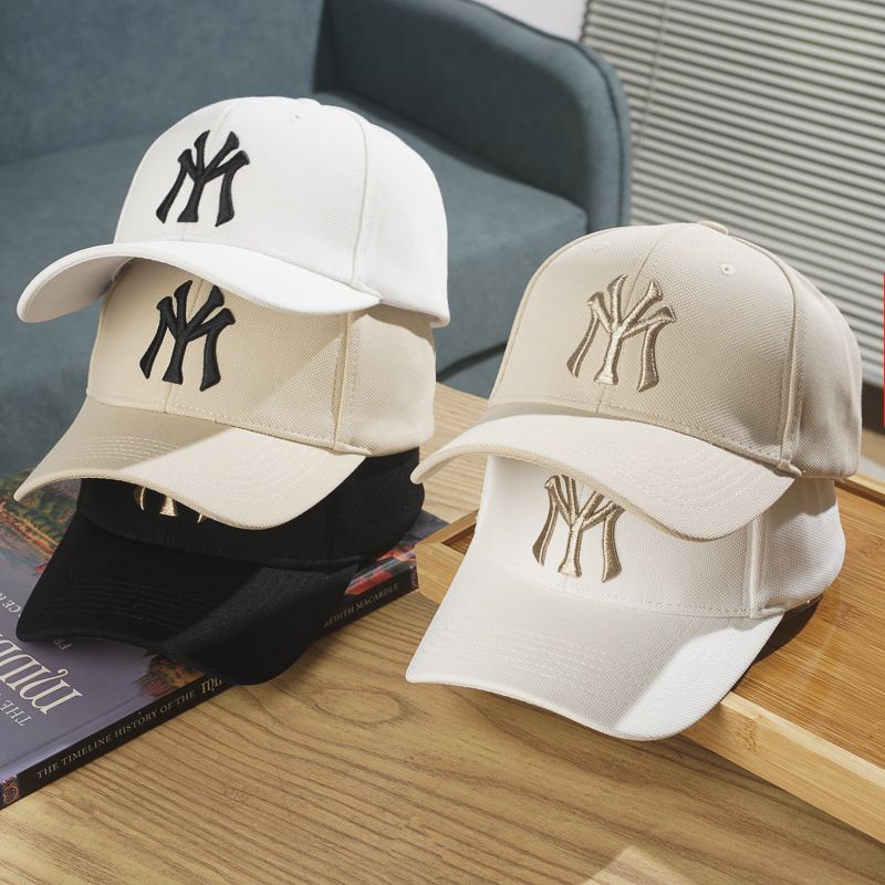 Summer new hat for women, deep top letter embroidered baseball cap, Korean style trendy breathable hard top sunshade and sun protection duckbill cap, popular solid color, simple and atmospheric