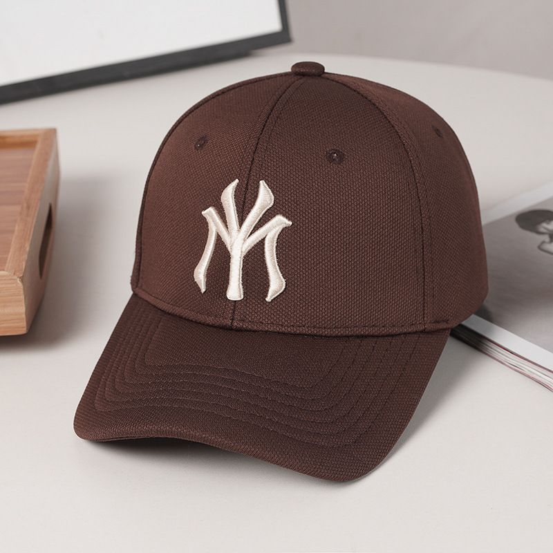 Summer new hat for women, deep top letter embroidered baseball cap, Korean style trendy breathable hard top sunshade and sun protection duckbill cap, popular solid color, simple and atmospheric