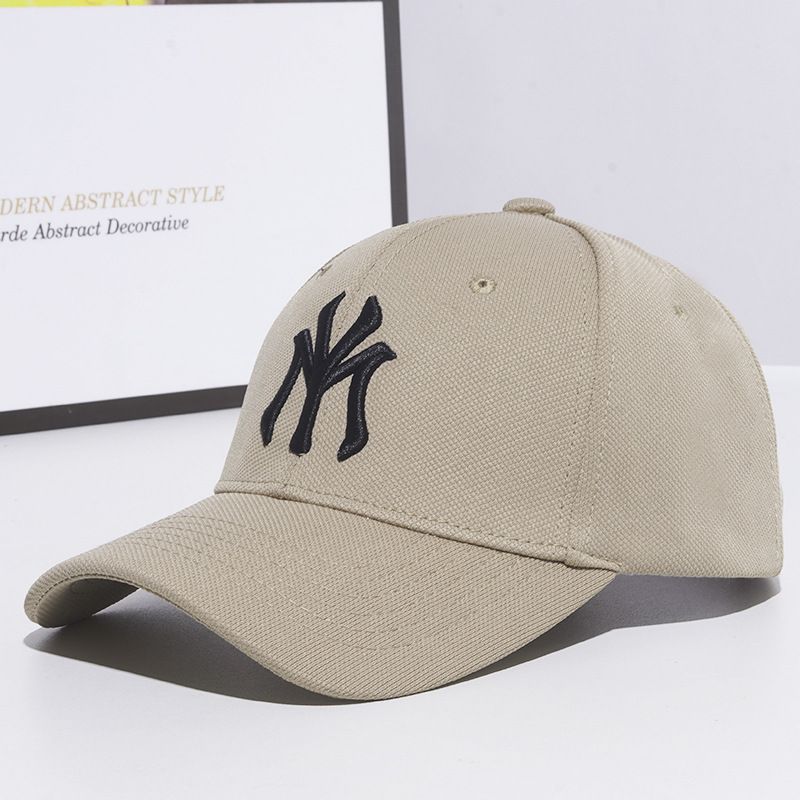 Summer new hat for women, deep top letter embroidered baseball cap, Korean style trendy breathable hard top sunshade and sun protection duckbill cap, popular solid color, simple and atmospheric