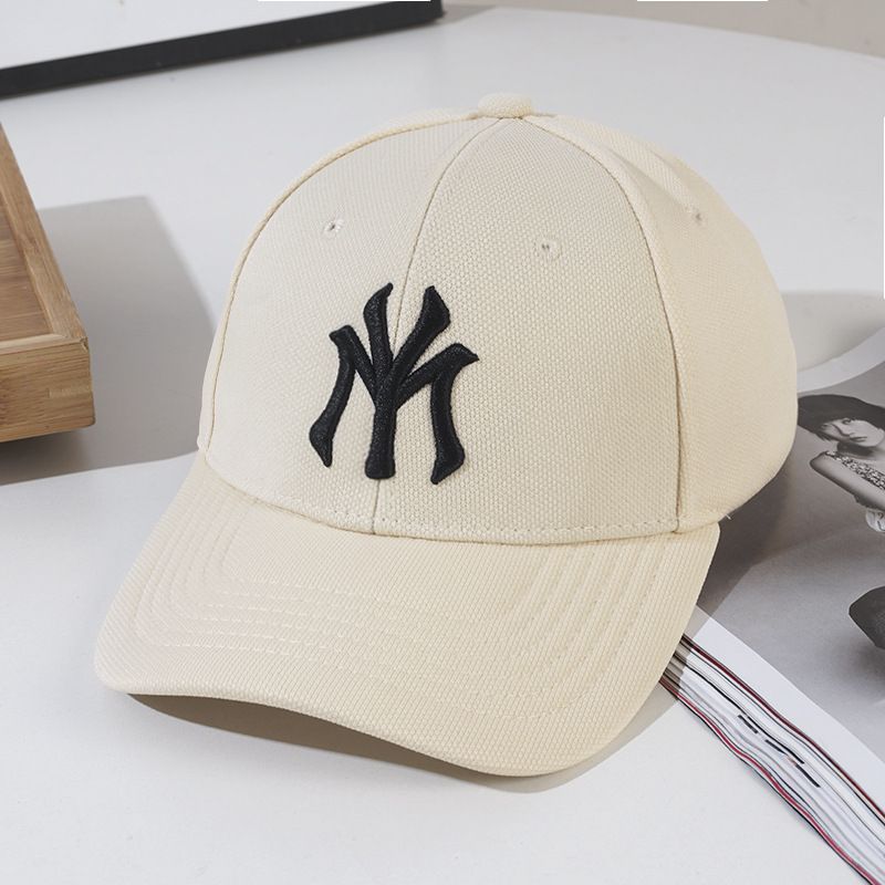 Summer new hat for women, deep top letter embroidered baseball cap, Korean style trendy breathable hard top sunshade and sun protection duckbill cap, popular solid color, simple and atmospheric