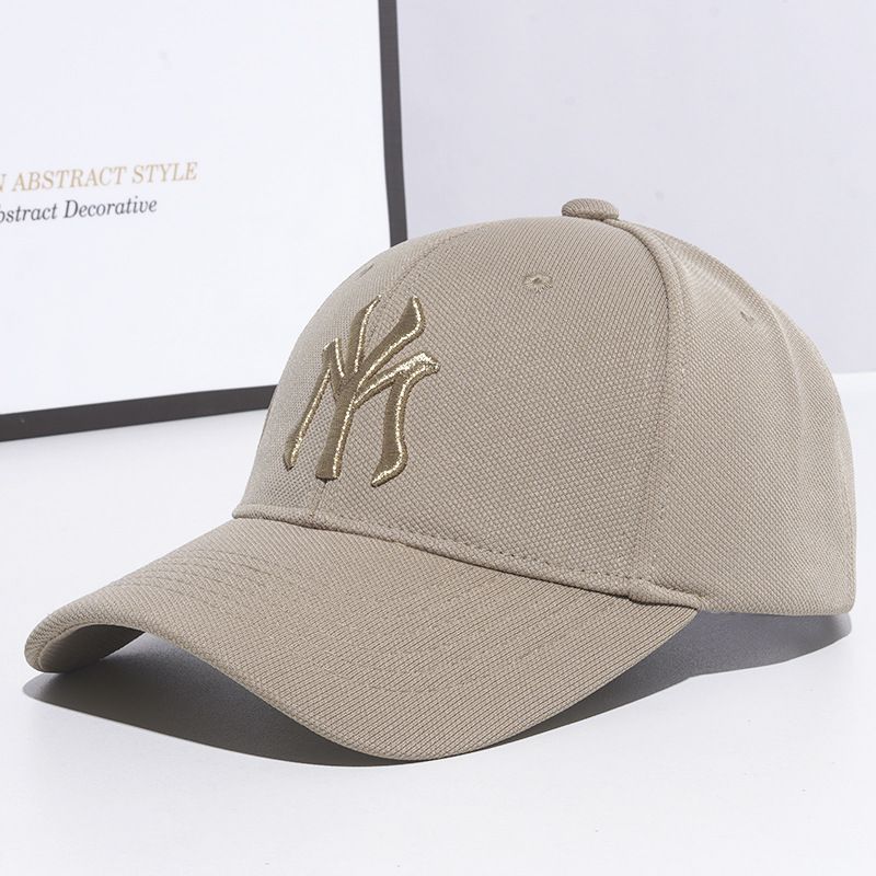Summer new hat for women, deep top letter embroidered baseball cap, Korean style trendy breathable hard top sunshade and sun protection duckbill cap, popular solid color, simple and atmospheric
