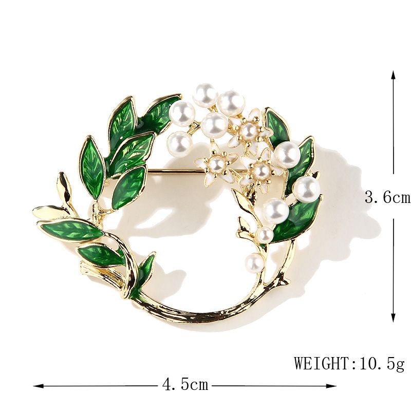 New Korean style fashion simple brooch, oil dripping enamel alloy gardenia pin for women, simple temperament pin accessories, pearl brooch suit decoration, Tiktok - popular